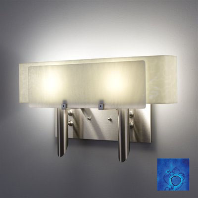 Picture of WPT Design Dessy2 - WB-CVSN Light Incadescent Wall Sconce - Curved Back Snow-Wired Blue