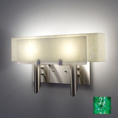 Picture of WPT Design Dessy2 - WG-CVSN Light Incadescent Wall Sconce - Curved Back Snow-Wired Green