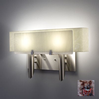 Picture of WPT Design Dessy2 - WR-CVSN Light Incadescent Wall Sconce - Curved Back Snow-Wired Rose