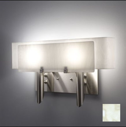 Picture of WPT Design Dessy2 - SN-CVWH Light Incadescent Wall Sconce - Curved Back White-Front Snow