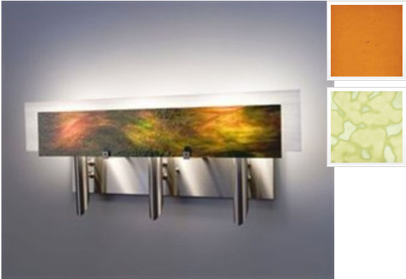 Picture of WPT Design Dessy3 - AM-FLSN Light Three Incadescent Wall Sconce - Flat Back Snow-Front Amber