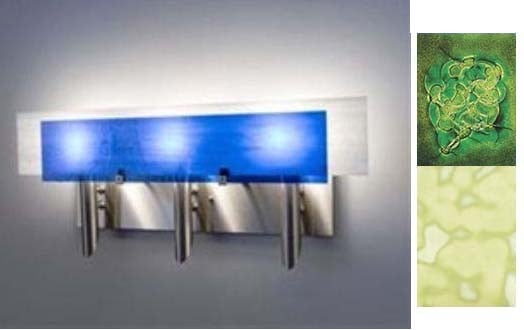 Picture of WPT Design Dessy3 - WG-FLSN Light Three Incadescent Wall Sconce - Flat Back Snow-Front Wired Green