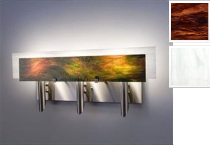 Picture of WPT Design Dessy3 - RB-FLWH Light Three Incadescent Wall Sconce - Flat Back White-Front Rootbeer