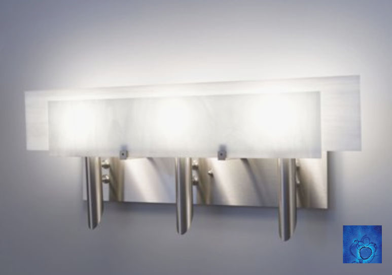 Picture of WPT Design Dessy3 - WB-FLWH Light Three Incadescent Wall Sconce - Flat Back White-Front Wired Blue