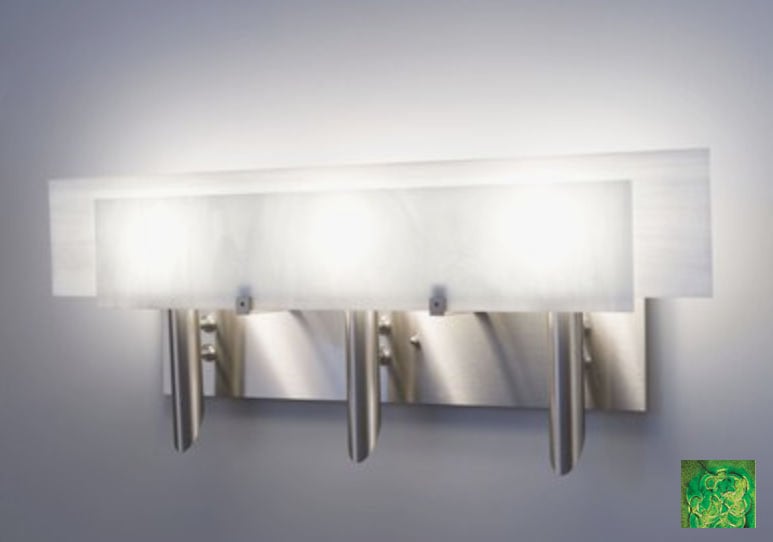 Picture of WPT Design Dessy3 - WG-FLWH Light Three Incadescent Wall Sconce - Flat Back White-Front Wired Green
