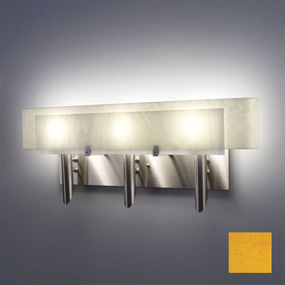 Picture of WPT Design Dessy3 - AM-CVSN Light Three Incadescent Wall Sconce - Curved Back Snow-Front Amber