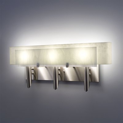 Picture of WPT Design Dessy3 - WH-CVSN Light Three Incadescent Wall Sconce - Curved Back Snow-Front White