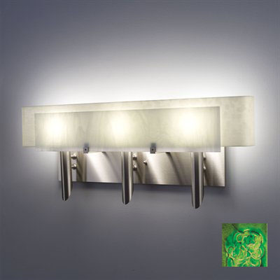 Picture of WPT Design Dessy3 - WG-CVSN Light Three Incadescent Wall Sconce - Curved Back Snow-Front Wired Green