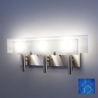 Picture of WPT Design Dessy3 - WB-CVWH Light Three Incadescent Wall Sconce - Curved Back White-Front Wired Blue