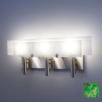 Picture of WPT Design Dessy3 - WG-CVWH Light Three Incadescent Wall Sconce - Curved Back White-Front Wired Green