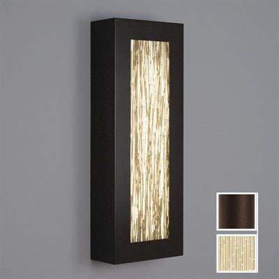 Picture of WPT Design V - II  - REC24 - BZ - SB 9 x 24 2 - Light V2 Rectangle Fluorescent Wall Sconce - Bronze-Structured Bamboo