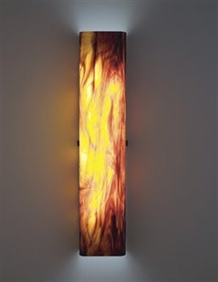 Picture of WPT Design CHAN - Std - BZ - RB 28 x 6 Standard 2 Light Channel Channel Tall Fluorescent Wall Sconce - Root Beer