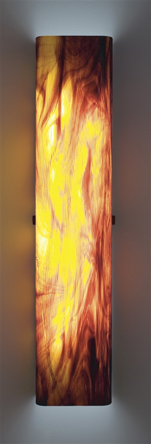 Picture of WPT Design CHAN - Pun - SV - RB 16 x 6 Channel Versatile Incandescent Wall Sconce - Root Beer