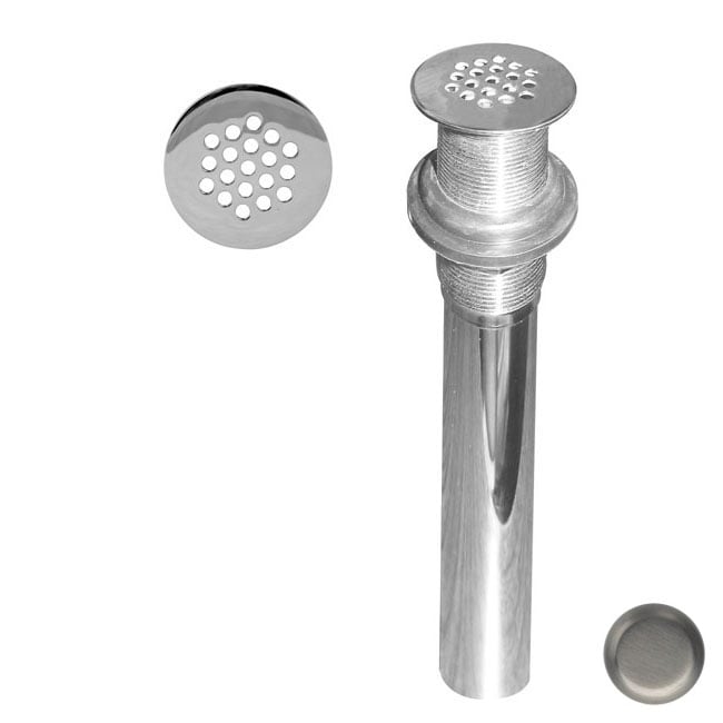 Grid Strainer Lav Drain with Overflow Holes - Satin Nickel