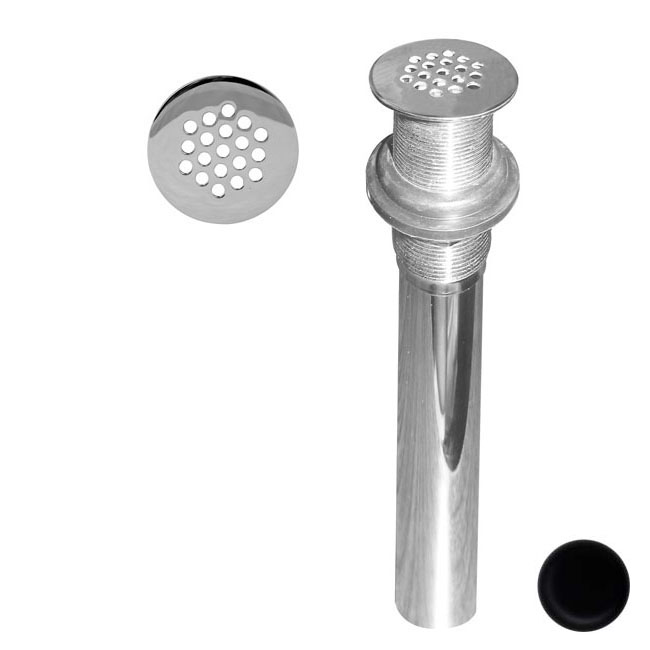 Grid Strainer Lav Drain with Overflow Holes - Powder Coat Flat Black