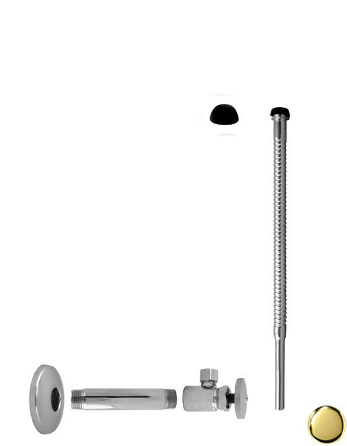 D103K12-01 .5 in. IPS x .38 in. x 12 in. Round Handle Corrugated Riser Kit - PVD Polished Brass