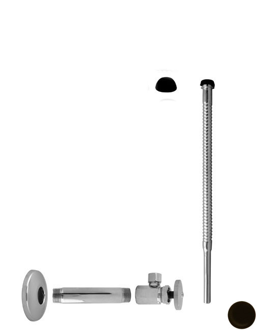 5 in. IPS x .38 in. x 12 in. Round Handle Corrugated Riser Kit - Oil Rubbed Bronze