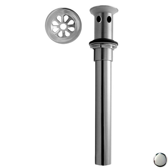 High Flow Grid Drain with Overflow Holes - Polished Chrome