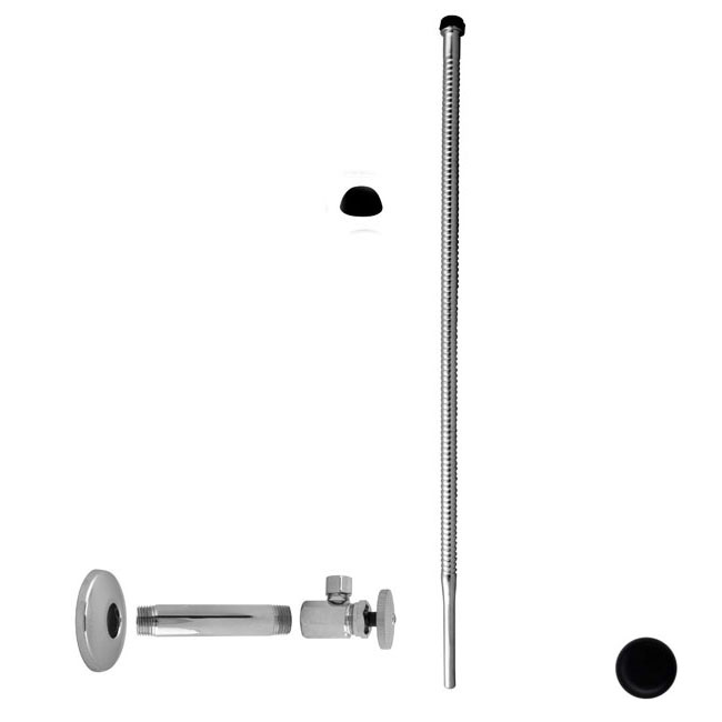 Round Handle Corrugated Riser Kit - Powder Coat Flat Black - .5 in. IPS x .38 in. x 20 in.
