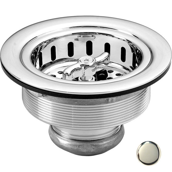 Wing Nut Style Large Kitchen Basket Strainer in Polished Nickel