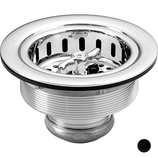 Wing Nut Style Large Kitchen Basket Strainer in Powdercoated Flat Black