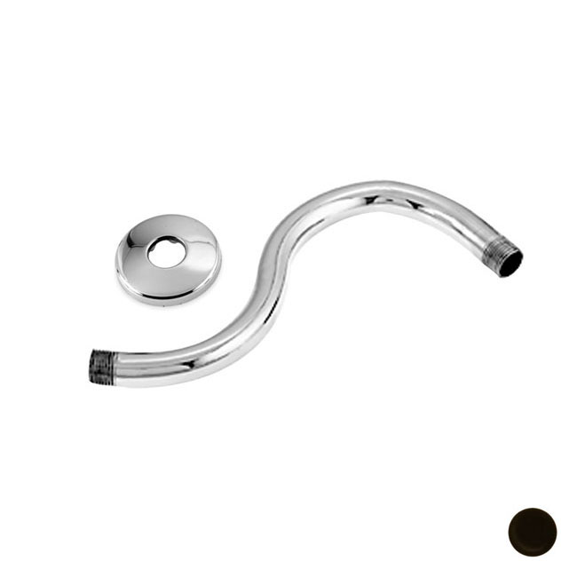 1/2" IPS x 8" S-Shaped Wall Mount Shower Arm with Sure Grip Flange, Oil Rubbed Bronze