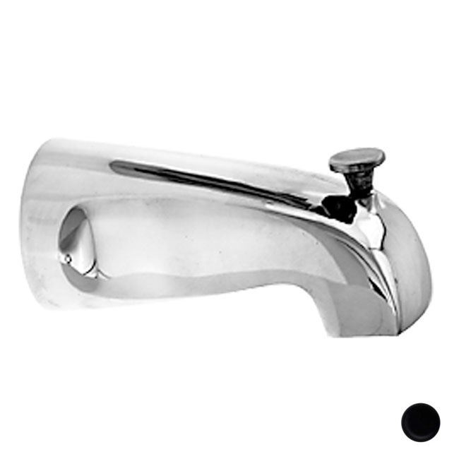 5 in. Brass Nose Diverter Tub Spout - Powder Coat Flat Black