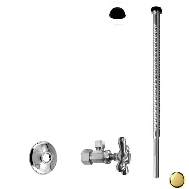 D105K12X-01 .5 in. Nominal x .38 in. x 12 in. Corrugated Riser Kit with Cross Handle - PVD Polished Brass