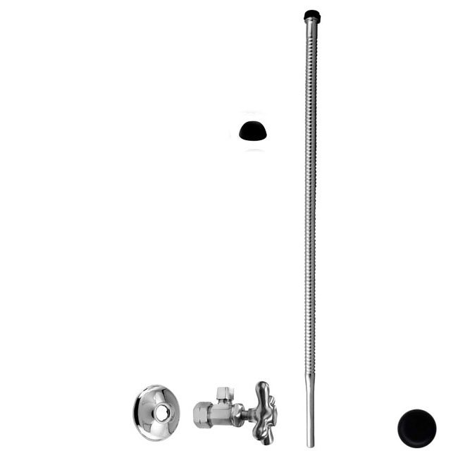 Corrugated Riser Kit with Cross Handle - Powder Coat Flat Black - 0.5 in. x 0.38 in. x 20 in.