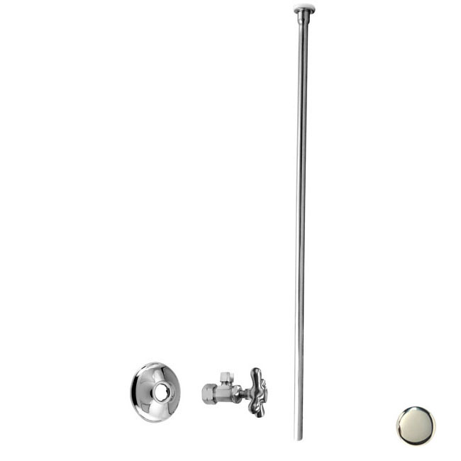 Flat Head Riser Toilet Kit with Cross Handle - Polished Nickel
