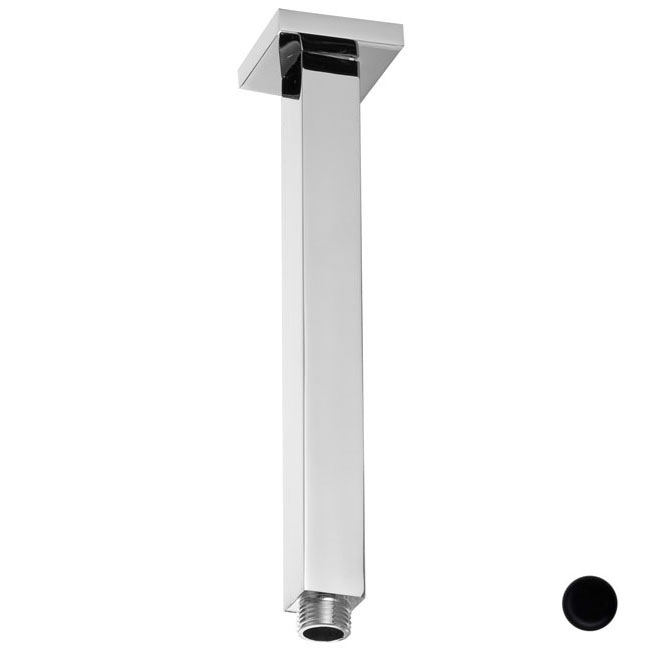 Square Ceiling Shower Arm and Flange - Powder Coat Flat Black - 9in. Long -  DeluxDesigns, DE3279722