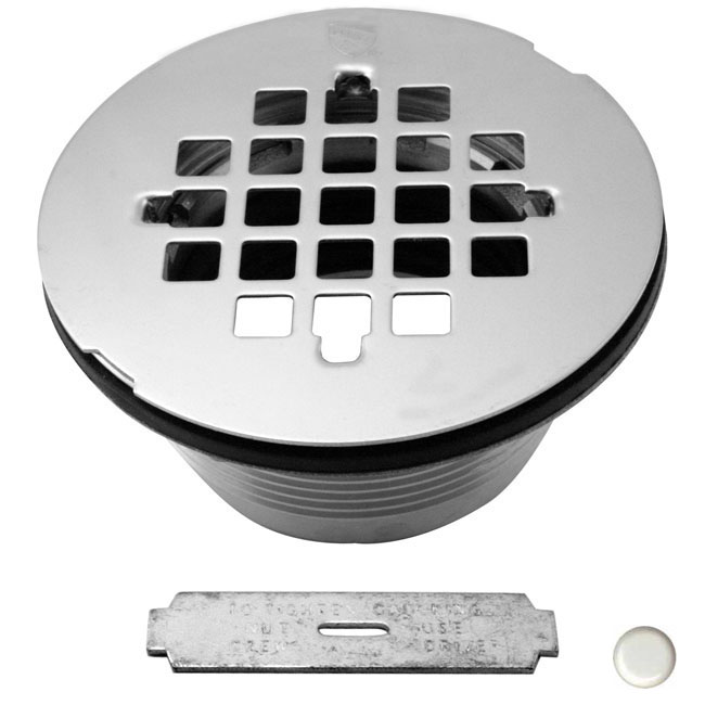 Brass Compression Shower Drain - Powder Coat White -  DeluxDesigns, DE1640494