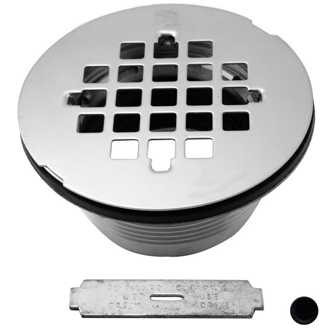 Brass Compression Shower Drain - Powder Coat Flat Black -  DeluxDesigns, DE3279723