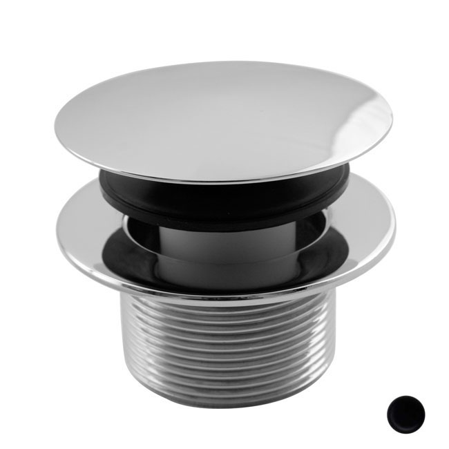Mushroom Tip Toe 1-1/2" NPSM Coarse Thread Bath Drain in Powdercoated Flat Black