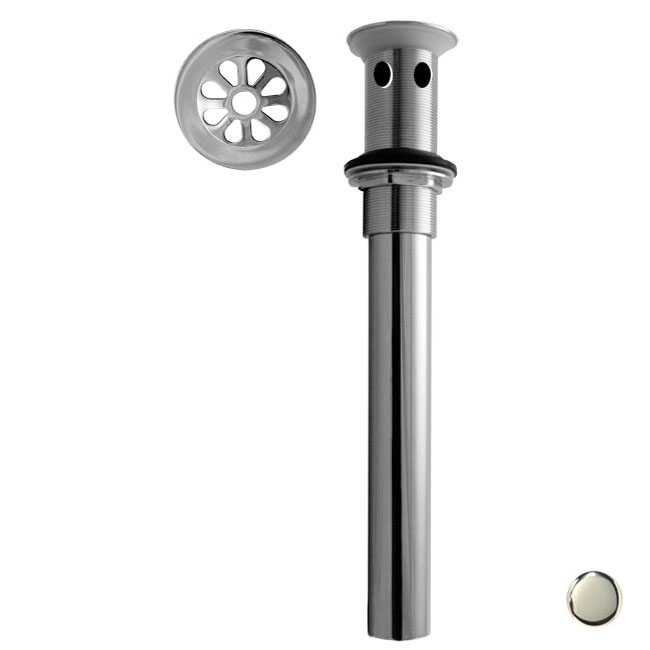 High Flow Grid Drain with Overflow Holes - Polished Nickel