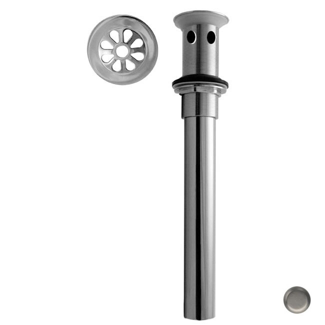 High Flow Grid Drain with Overflow Holes - Satin Nickel