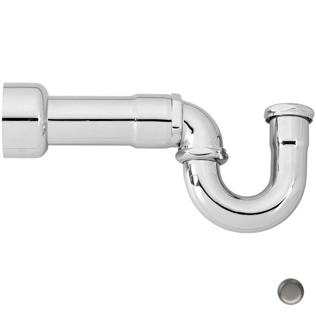 1.5 in. New England Style P-Trap in Satin Nickel