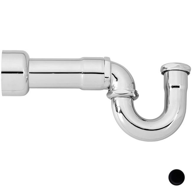 1.5 in. New England Style P-Trap in Powder Coat Flat Black