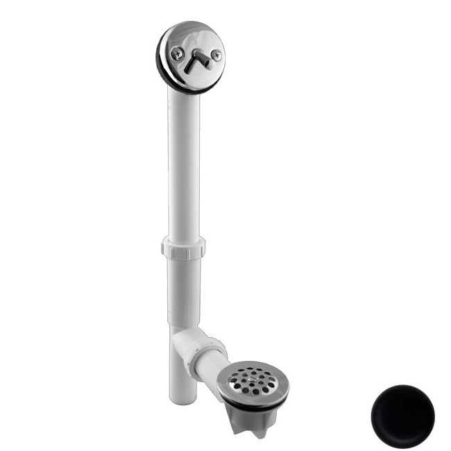 1.5 in. Tubular Trip Lever Bath Waste - Powder Coat Flat Black
