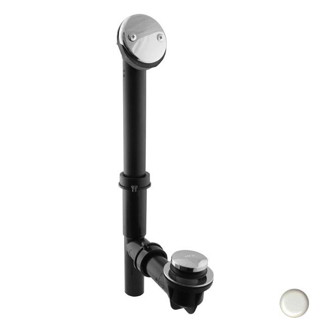 1.5 in. Black Tubular Tip Toe Bath Waste in Powder Coat White