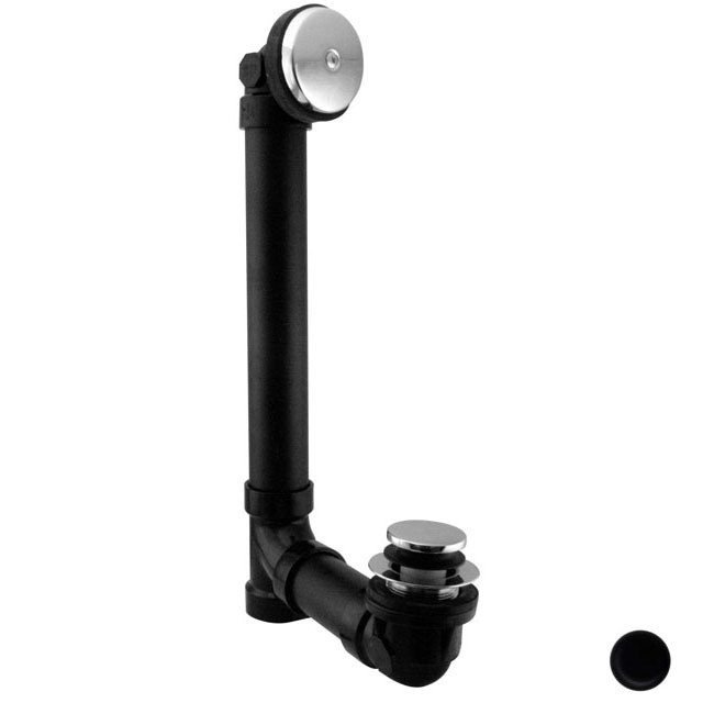 D49311-62 1.5 in. Schedule 40 ABS Tip Toe Bath Waste with 1 Hole Faceplate in Powder Coat Flat Black