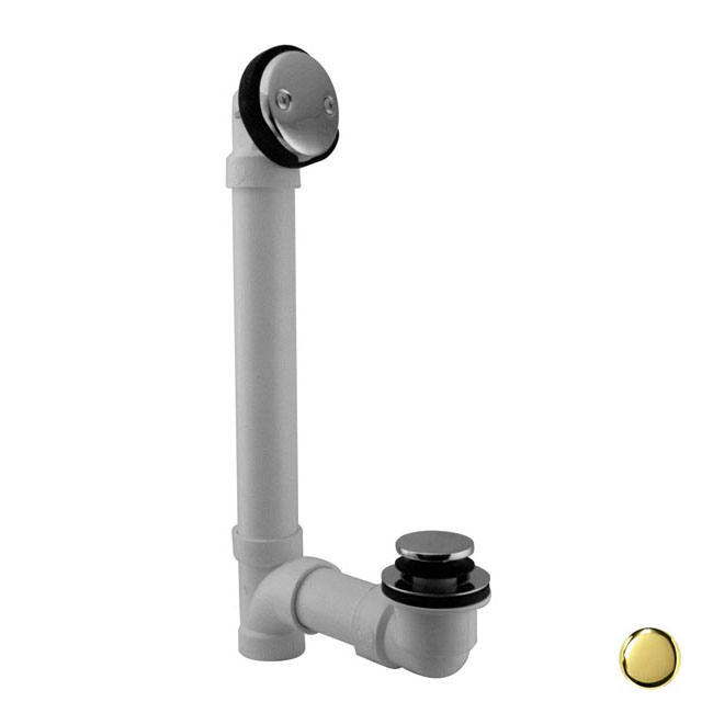 Schedule 40 PVC Tip Toe Bath Waste - PVD Polished Brass