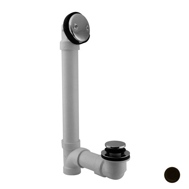 12" Sch. 40 PVC Bath Waste Assembly with Tip-Toe Drain and Two-Hole Overflow, Oil Rubbed Bronze
