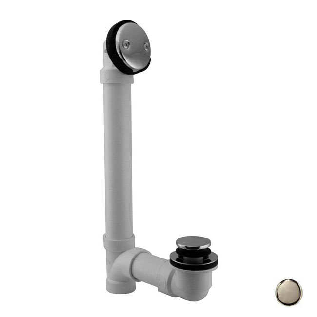 D4932-20 1.5 in. Schedule 40 PVC Tip Toe Bath Waste with 2 Hole Faceplate in Stainless Steel
