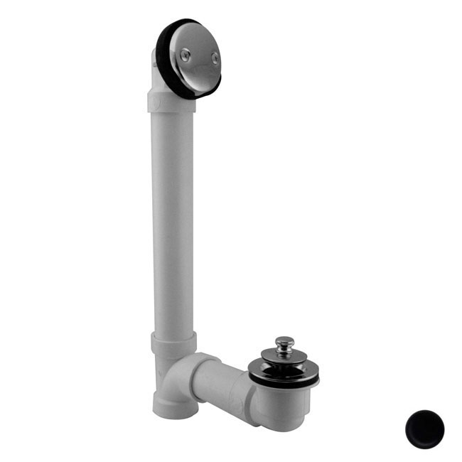 1.5 in. Schedule 40 PVC Twist and Close Bath Waste - Powder Coat Flat Black