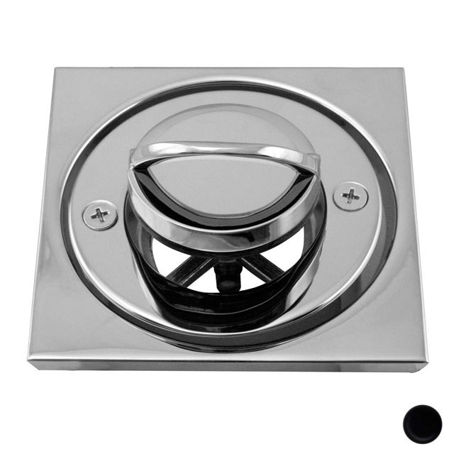 Roman Tub Drain with D315 Tile Square - Powder Coat Flat Black