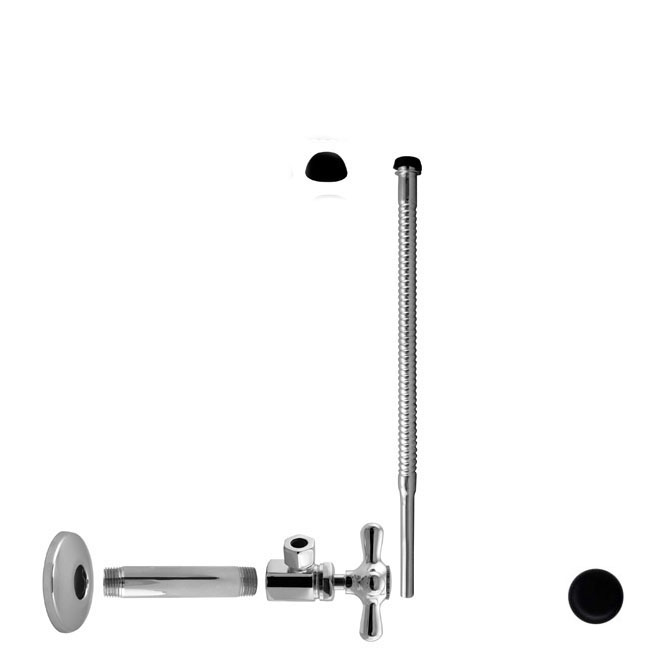 .5 in. IPS x .38 in. x 12 in. Corrugated Riser Kit with Cross Handle - Powder Coat Flat Black