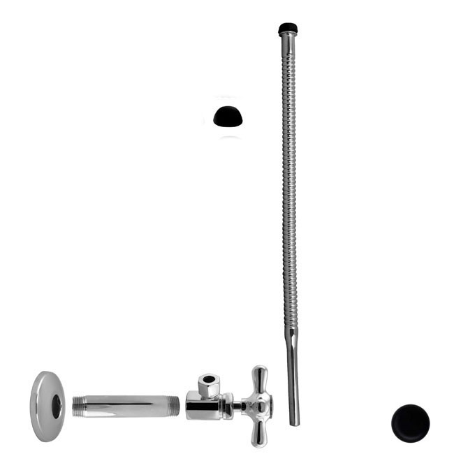 5 in. IPS x .38 in. x 15 in. Corrugated Riser Kit with Cross Handle - Powder Coat Flat Black