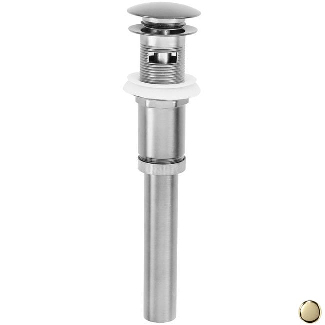 Euro Mushroom Lavatory Drain with Overflow - Polished Brass