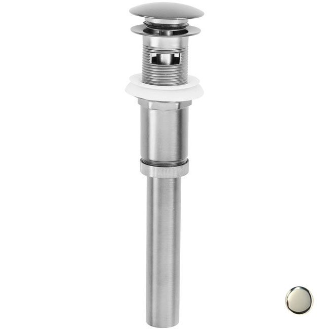 D410A-05 Euro Mushroom Lavatory Drain with Overflow - Polished Nickel